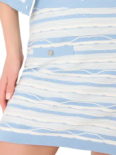 Milly Women's Sawyer Striped Knit Miniskirt - Blue Multi | Thumbnail 5 Milly Women's Sawyer Striped Knit Miniskirt - Blue Multi | Thumbnail 5