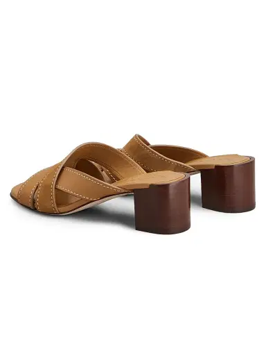 Tod's Women's 55MM Leather Block Heel Sandals - Biscotto Chiaro | Thumbnail 3 Tod's Women's 55MM Leather Block Heel Sandals - Biscotto Chiaro | Thumbnail 3