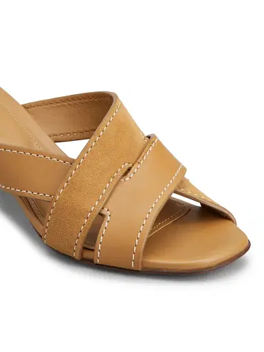 Tod's Women's 55MM Leather Block Heel Sandals - Biscotto Chiaro | Thumbnail 5 Tod's Women's 55MM Leather Block Heel Sandals - Biscotto Chiaro | Thumbnail 5