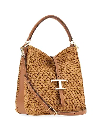 Tod's Women's T Timeless Mini Raffia Bucket Bag - Beige | Thumbnail 7 Tod's Women's T Timeless Mini Raffia Bucket Bag - Beige | Thumbnail 7
