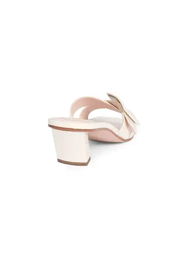 Roger Vivier Women's BV Cross Tonal 45MM Leather Mules - Cire | Thumbnail 3 Roger Vivier Women's BV Cross Tonal 45MM Leather Mules - Cire | Thumbnail 3