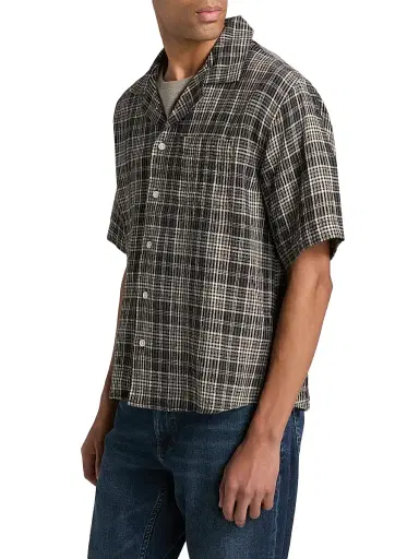 Corridor Men's Plaid Seersucker Short-Sleeve Shirt | Thumbnail 4 Corridor Men's Plaid Seersucker Short-Sleeve Shirt | Thumbnail 4