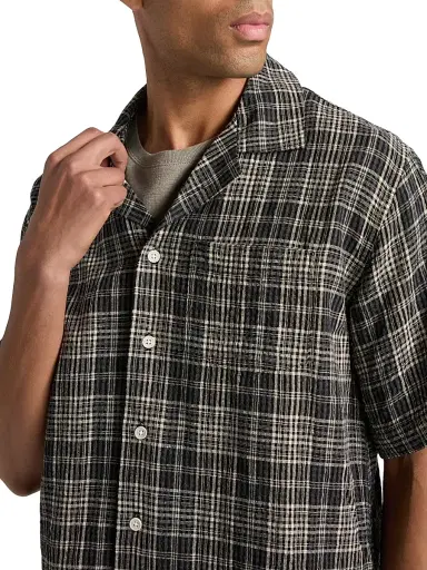 Corridor Men's Plaid Seersucker Short-Sleeve Shirt | Thumbnail 6 Corridor Men's Plaid Seersucker Short-Sleeve Shirt | Thumbnail 6