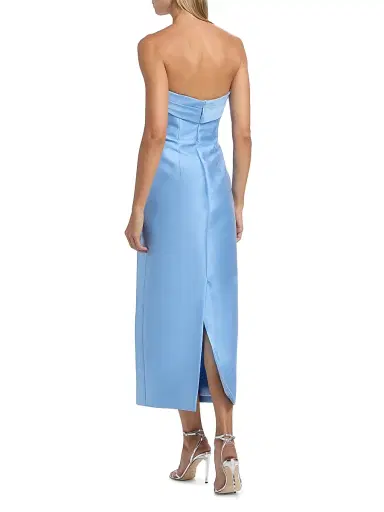 MONIQUE LHUILLIER Women's Mikado Strapless Cocktail Dress - Bluebelle - Size 10 | Thumbnail 5 MONIQUE LHUILLIER Women's Mikado Strapless Cocktail Dress - Bluebelle - Size 10 | Thumbnail 5