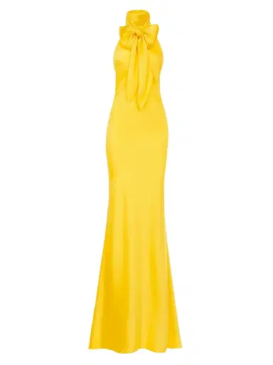 Ralph Lauren Collection Women's Chilton Stretch-Satin Column Gown - Racing Yellow | Thumbnail 1 Ralph Lauren Collection Women's Chilton Stretch-Satin Column Gown - Racing Yellow | Thumbnail 1