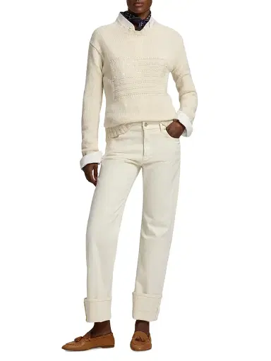 Ralph Lauren Collection Women's Adderley Cuffed Mid-Rise Slim-Fit Jeans - Glacial White - Size 31 | Thumbnail 2 Ralph Lauren Collection Women's Adderley Cuffed Mid-Rise Slim-Fit Jeans - Glacial White - Size 31 | Thumbnail 2