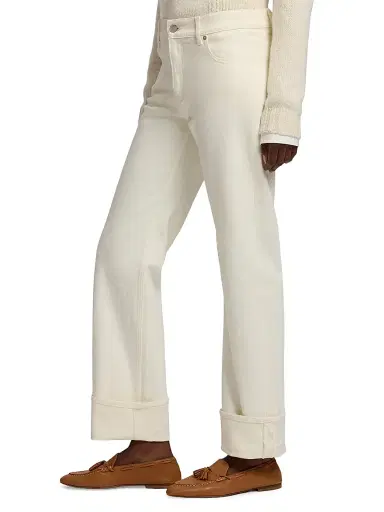 Ralph Lauren Collection Women's Adderley Cuffed Mid-Rise Slim-Fit Jeans - Glacial White - Size 31 | Thumbnail 4 Ralph Lauren Collection Women's Adderley Cuffed Mid-Rise Slim-Fit Jeans - Glacial White - Size 31 | Thumbnail 4