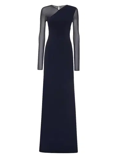 Ralph Lauren Collection Women's Brynn Sheer Sleeve Column Gown | Thumbnail 1 Ralph Lauren Collection Women's Brynn Sheer Sleeve Column Gown | Thumbnail 1
