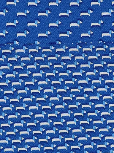 Ferragamo Men's Bubu Dachshunds Silk Tie - Blue | Thumbnail 4 Ferragamo Men's Bubu Dachshunds Silk Tie - Blue | Thumbnail 4