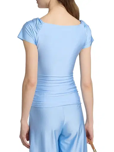 Chiara Boni La Petite Robe Women's Manju Draped Short-Sleeve Top | Thumbnail 5 Chiara Boni La Petite Robe Women's Manju Draped Short-Sleeve Top | Thumbnail 5