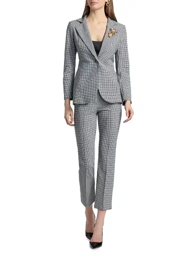 Chiara Boni La Petite Robe Women's Lua Gingham Print Blazer | Thumbnail 2 Chiara Boni La Petite Robe Women's Lua Gingham Print Blazer | Thumbnail 2