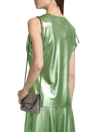 Chiara Boni La Petite Robe Women's Teruo Metallic Draped One-Sleeve Top | Thumbnail 5 Chiara Boni La Petite Robe Women's Teruo Metallic Draped One-Sleeve Top | Thumbnail 5