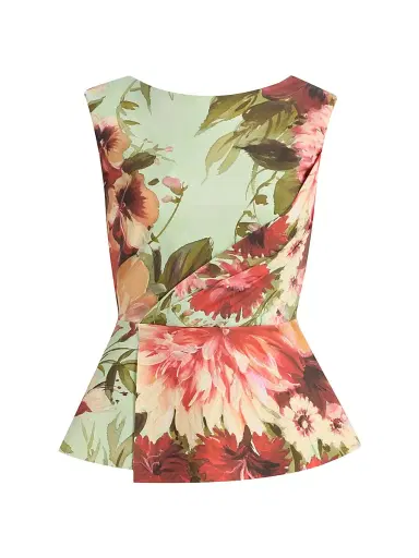 Chiara Boni La Petite Robe Women's Oliwia Floral Peplum Top | Thumbnail 1 Chiara Boni La Petite Robe Women's Oliwia Floral Peplum Top | Thumbnail 1