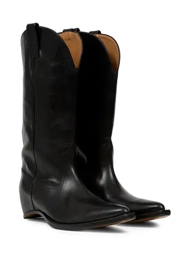 Maison Margiela Men's Heel-Less Leather Knee-High Boots - Black - Size 8 | Thumbnail 2 Maison Margiela Men's Heel-Less Leather Knee-High Boots - Black - Size 8 | Thumbnail 2