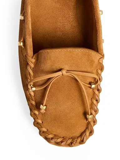 Khaite Women's Milly 45MM Suede Moccasin-Style Pumps - Caramel | Thumbnail 4 Khaite Women's Milly 45MM Suede Moccasin-Style Pumps - Caramel | Thumbnail 4