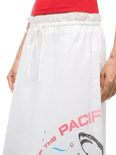 Staud Women's Shore Shark Print Cotton Midi-Skirt | Thumbnail 4 Staud Women's Shore Shark Print Cotton Midi-Skirt | Thumbnail 4