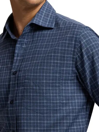 Ralph Lauren Purple Label Men's Tattersall Flannel Shirt - Blue Melange Tattersall | Thumbnail 7 Ralph Lauren Purple Label Men's Tattersall Flannel Shirt - Blue Melange Tattersall | Thumbnail 7