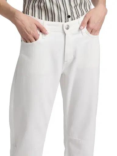 rag & bone Women's Featherweight Stevie Slim Tapered Barrel-Leg Jeans - White - Size 32 | Thumbnail 6 rag & bone Women's Featherweight Stevie Slim Tapered Barrel-Leg Jeans - White - Size 32 | Thumbnail 6