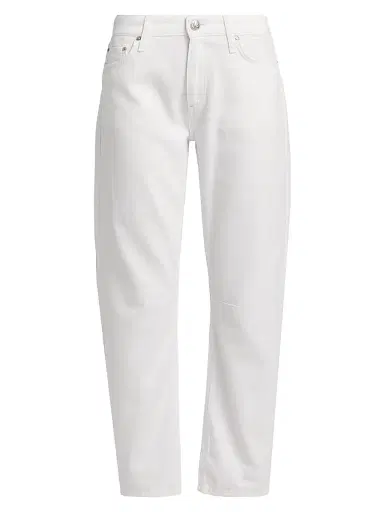 rag & bone Women's Featherweight Stevie Slim Tapered Barrel-Leg Jeans - White - Size 32 | Thumbnail 1 rag & bone Women's Featherweight Stevie Slim Tapered Barrel-Leg Jeans - White - Size 32 | Thumbnail 1