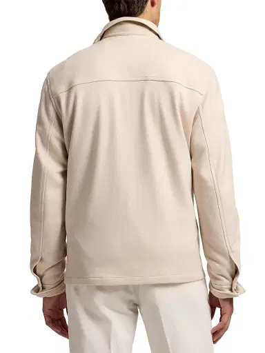 Ralph Lauren Purple Label Men's Felton Cashmere-Blend Shirt Jacket - Champagne Cream | Thumbnail 4 Ralph Lauren Purple Label Men's Felton Cashmere-Blend Shirt Jacket - Champagne Cream | Thumbnail 4