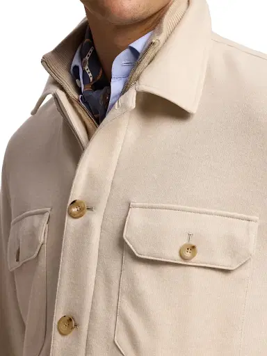 Ralph Lauren Purple Label Men's Felton Cashmere-Blend Shirt Jacket - Champagne Cream | Thumbnail 5 Ralph Lauren Purple Label Men's Felton Cashmere-Blend Shirt Jacket - Champagne Cream | Thumbnail 5