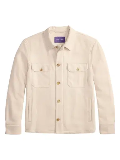 Ralph Lauren Purple Label Men's Felton Cashmere-Blend Shirt Jacket - Champagne Cream | Thumbnail 1 Ralph Lauren Purple Label Men's Felton Cashmere-Blend Shirt Jacket - Champagne Cream | Thumbnail 1