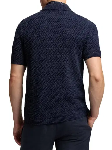 Ralph Lauren Purple Label Men's Textured Cotton Short-Sleeve Cardigan - Classic Chairman Navy | Thumbnail 5 Ralph Lauren Purple Label Men's Textured Cotton Short-Sleeve Cardigan - Classic Chairman Navy | Thumbnail 5