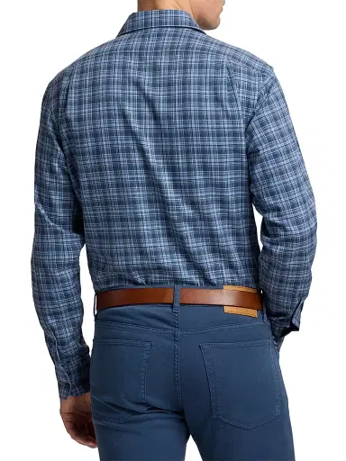 Ralph Lauren Purple Label Men's Aston Brushed Cotton Plaid Button-Front Shirt | Thumbnail 5 Ralph Lauren Purple Label Men's Aston Brushed Cotton Plaid Button-Front Shirt | Thumbnail 5