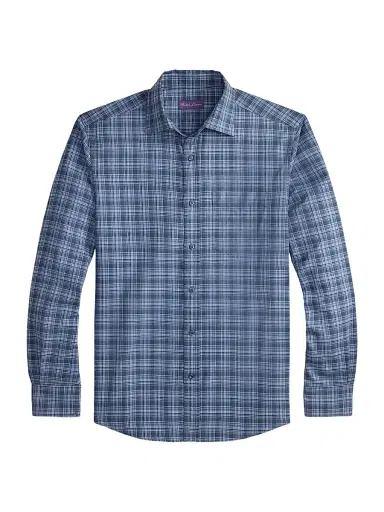 Ralph Lauren Purple Label Men's Aston Brushed Cotton Plaid Button-Front Shirt | Thumbnail 1 Ralph Lauren Purple Label Men's Aston Brushed Cotton Plaid Button-Front Shirt | Thumbnail 1