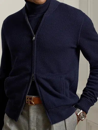 Ralph Lauren Purple Label Men's Cashmere Full-Zip Sweater - Dark Navy | Thumbnail 6 Ralph Lauren Purple Label Men's Cashmere Full-Zip Sweater - Dark Navy | Thumbnail 6