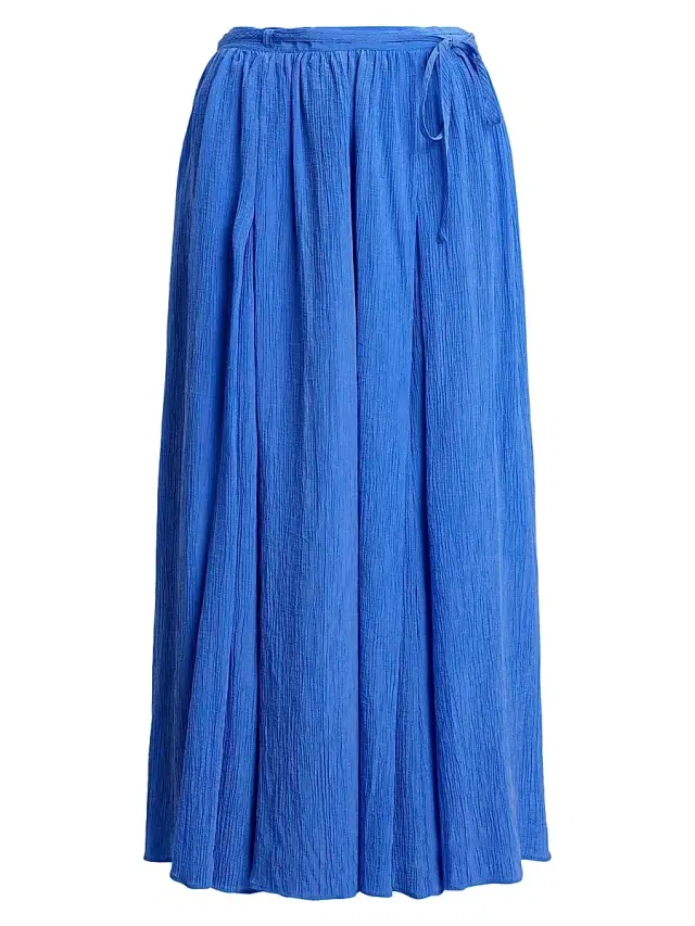 Women's Drawstring Midi-Skirt - Indigo Sky Women's Drawstring Midi-Skirt - Indigo Sky