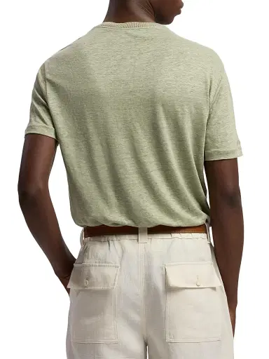 Ralph Lauren Purple Label Men's Pocket Linen Jersey T-Shirt - Cactus Green | Thumbnail 5 Ralph Lauren Purple Label Men's Pocket Linen Jersey T-Shirt - Cactus Green | Thumbnail 5