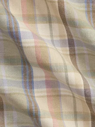 Ralph Lauren Purple Label Men's Plaid Hemp-Cotton Shirt - Cream Multi | Thumbnail 8 Ralph Lauren Purple Label Men's Plaid Hemp-Cotton Shirt - Cream Multi | Thumbnail 8