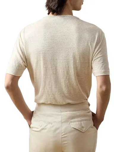 Ralph Lauren Purple Label Men's Pocket Linen Jersey T-Shirt - Limestone | Thumbnail 7 Ralph Lauren Purple Label Men's Pocket Linen Jersey T-Shirt - Limestone | Thumbnail 7