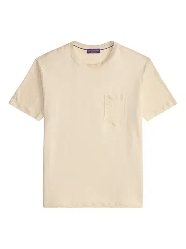 Ralph Lauren Purple Label Men's Pocket Linen Jersey T-Shirt - Limestone | Thumbnail 1 Ralph Lauren Purple Label Men's Pocket Linen Jersey T-Shirt - Limestone | Thumbnail 1