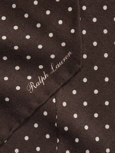 Ralph Lauren Purple Label Men's Polka Dot Cashmere-Silk Neckerchief - Luggage Brown | Thumbnail 5 Ralph Lauren Purple Label Men's Polka Dot Cashmere-Silk Neckerchief - Luggage Brown | Thumbnail 5