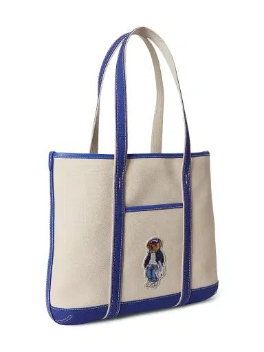 Polo Ralph Lauren Women's Small Spring Bear Shopper Tote Bag | Thumbnail 2 Polo Ralph Lauren Women's Small Spring Bear Shopper Tote Bag | Thumbnail 2
