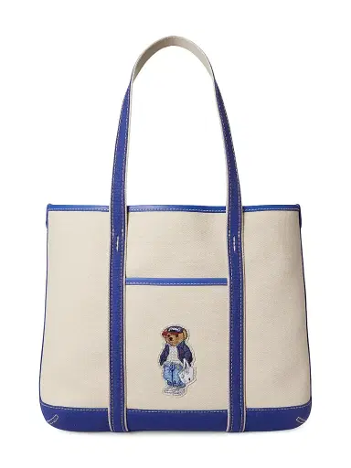 Polo Ralph Lauren Women's Small Spring Bear Shopper Tote Bag | Thumbnail 1 Polo Ralph Lauren Women's Small Spring Bear Shopper Tote Bag | Thumbnail 1
