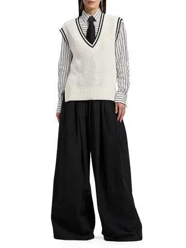 Ralph Lauren Collection Women's Vannesa Poplin Wide-Leg Pants - Black - Size 12 | Thumbnail 2 Ralph Lauren Collection Women's Vannesa Poplin Wide-Leg Pants - Black - Size 12 | Thumbnail 2
