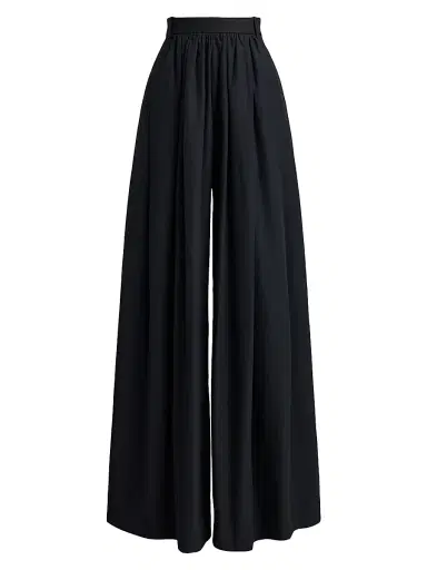 Ralph Lauren Collection Women's Vannesa Poplin Wide-Leg Pants - Black - Size 12 | Thumbnail 1 Ralph Lauren Collection Women's Vannesa Poplin Wide-Leg Pants - Black - Size 12 | Thumbnail 1