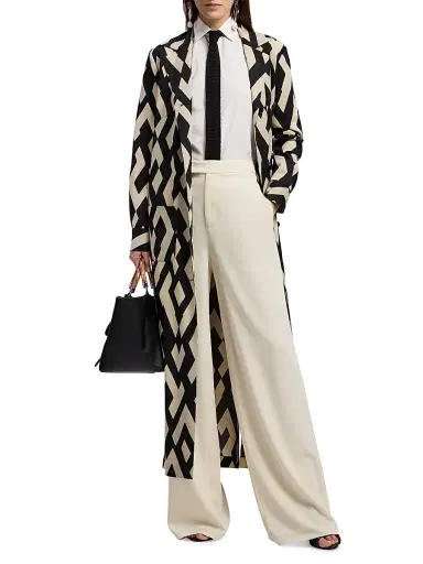 Ralph Lauren Collection Women's Nessa Deco-Print Wool Coat | Thumbnail 2 Ralph Lauren Collection Women's Nessa Deco-Print Wool Coat | Thumbnail 2