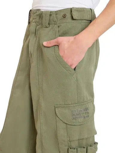 Balmain Men's Cotton Cargo Pants - Vert | Thumbnail 6 Balmain Men's Cotton Cargo Pants - Vert | Thumbnail 6