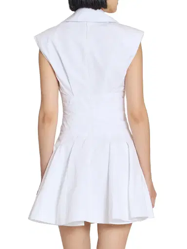 Balmain Women's Sleeveless Cotton Fit-&-Flare Minidress - Blanc Optique | Thumbnail 5 Balmain Women's Sleeveless Cotton Fit-&-Flare Minidress - Blanc Optique | Thumbnail 5