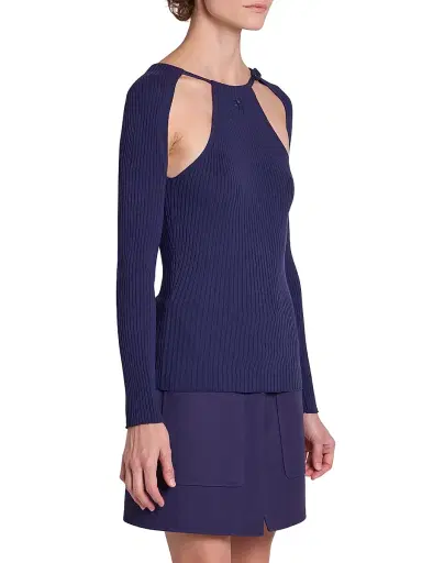 Courrèges Women's Rib-Knit Cut-Out Sweater | Thumbnail 4 Courrèges Women's Rib-Knit Cut-Out Sweater | Thumbnail 4