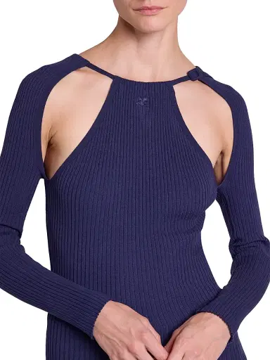 Courrèges Women's Rib-Knit Cut-Out Sweater | Thumbnail 7 Courrèges Women's Rib-Knit Cut-Out Sweater | Thumbnail 7
