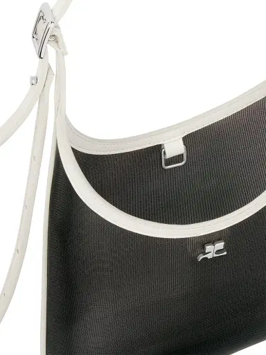 Courrèges Women's Melt Mesh Tote Bag - Black Heritage White | Thumbnail 4 Courrèges Women's Melt Mesh Tote Bag - Black Heritage White | Thumbnail 4