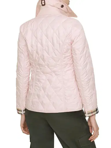 Burberry Women's Quilted Slim Jacket - Mallow Pink | Thumbnail 4 Burberry Women's Quilted Slim Jacket - Mallow Pink | Thumbnail 4