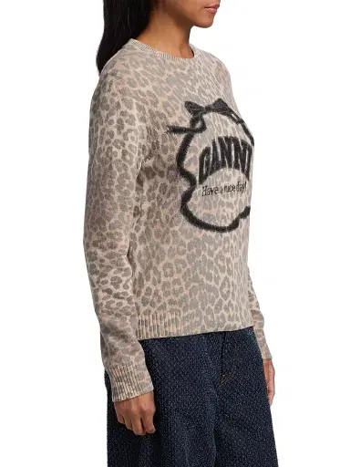 Ganni Women's Graphic Wool Sweater | Thumbnail 4 Ganni Women's Graphic Wool Sweater | Thumbnail 4