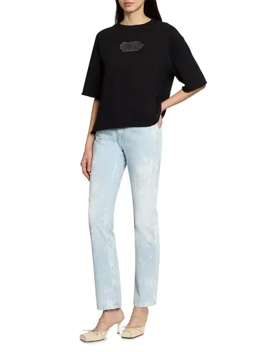 MM6 MAISON MARGIELA Women's Oversized Cotton Logo T-Shirt - Black - Size XS | Thumbnail 2 MM6 MAISON MARGIELA Women's Oversized Cotton Logo T-Shirt - Black - Size XS | Thumbnail 2