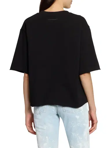 MM6 MAISON MARGIELA Women's Oversized Cotton Logo T-Shirt - Black - Size XS | Thumbnail 5 MM6 MAISON MARGIELA Women's Oversized Cotton Logo T-Shirt - Black - Size XS | Thumbnail 5